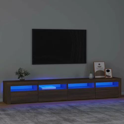 TV omarica z LED lučkami rjav hrast 240x35x40 cm, (20914145)