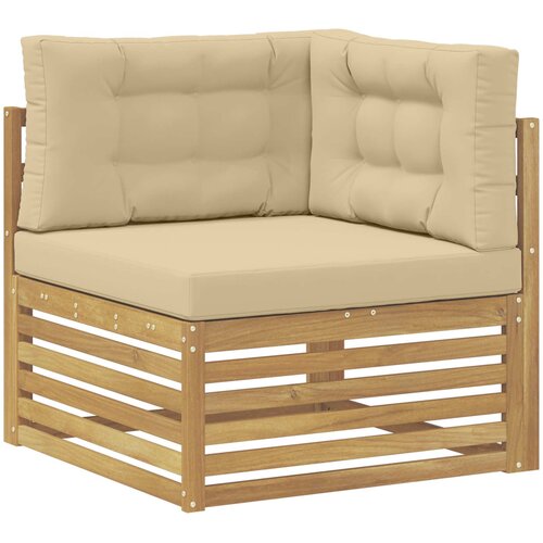  Set vanjskih sofa 7 kom. Bijela i bež Poliester Smeđa 327 x 168,5 x 73 cm Slike