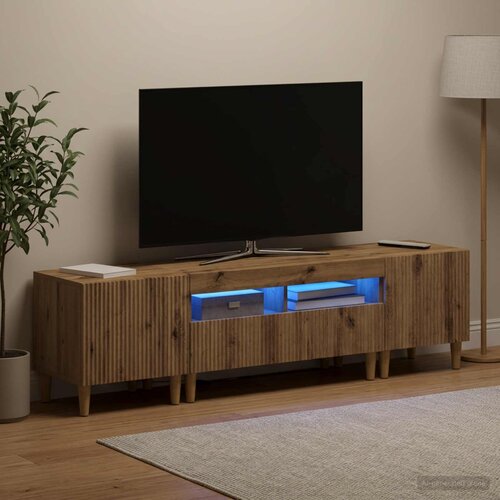 3-dijelni LED TV kabinet ARNHEM 3 kom. Hrast artisan Slike