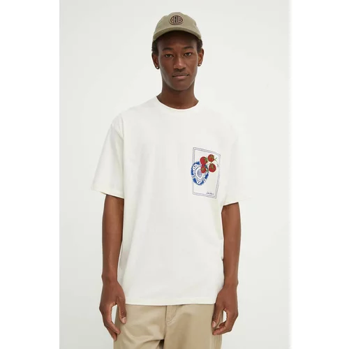 Les Deux Bombažna kratka majica moška, bež barva, LDM101174