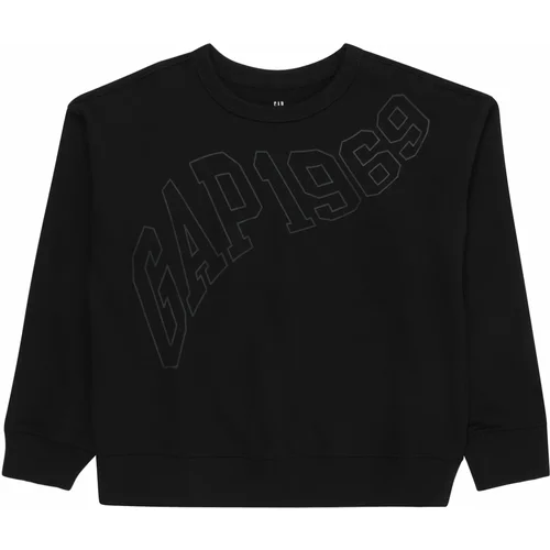 GAP Sweater majica '1969' siva / crna