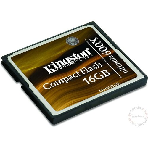 Kingston Compact Flash 16GB Ultimate 600x CF/16GB-U3 memorijska kartica Slike
