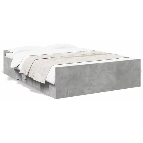  Okvir kreveta s ladicama siva boja betona 120x190 cm drveni