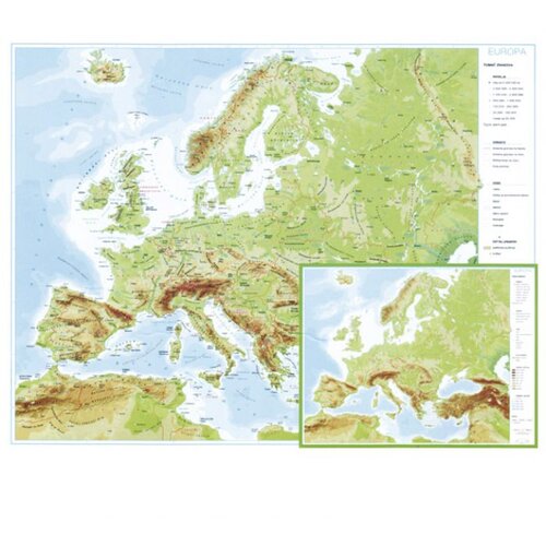  KARTA EUROPE 56X49 CM PLASTIFICIRANA OBOSTRANA TRSAT Cijene