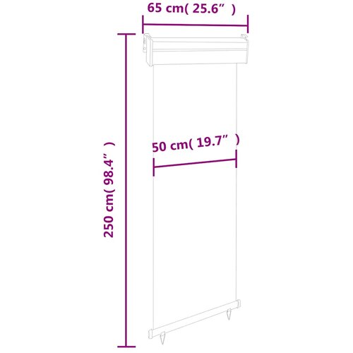  bočna tenda 65 x 250 cm smeđa Slike