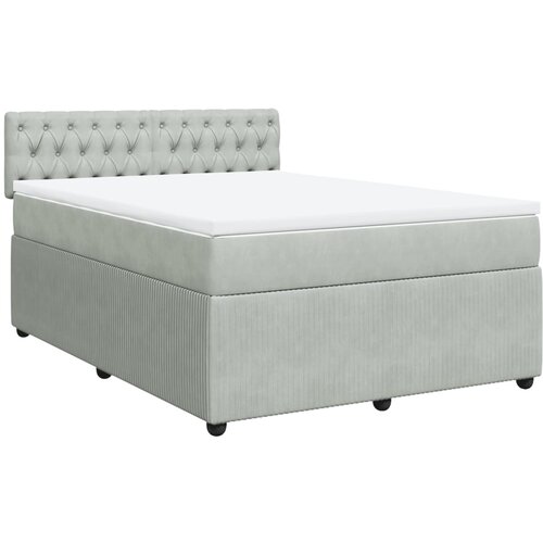 Maison Chic Box spring postelja - Vzmetna postelja z vzmetnico svetlo siv 140x190 cm žamet SL24524, (21890380) Cene