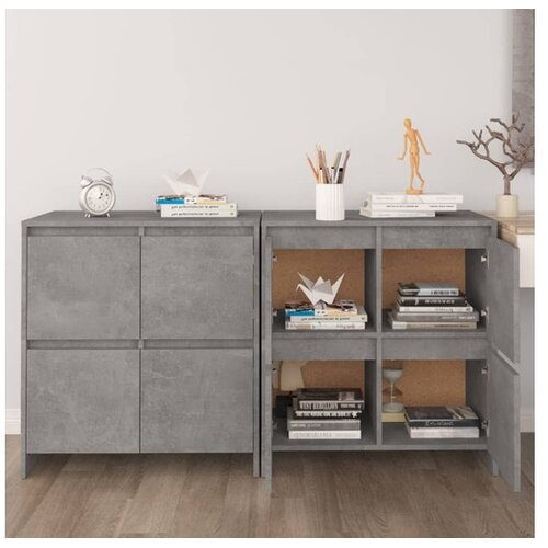  Komode 2 kom siva boja betona 70 x 41 x 75 cm konstruirano drvo - Beton siva 1 Cene