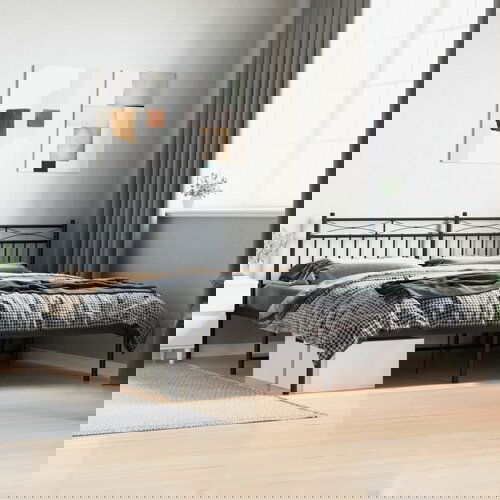 vidaXL Metalni okvir za krevet s uzglavljem crni 180x200 cm Cene