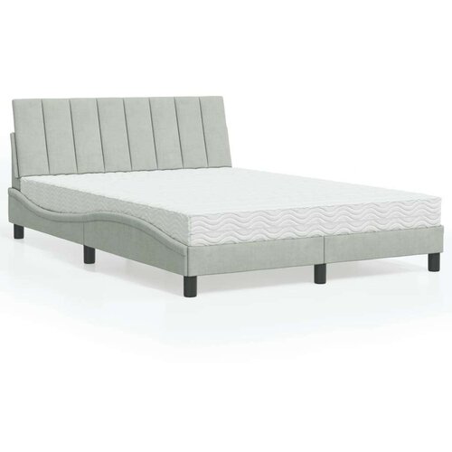  Krevet s madracem svjetlosivi 140x190 cm bar&amp;scaron;unasti Slike