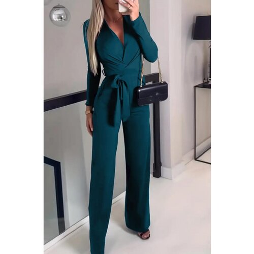 Fenzy Eleganten Kombinezon Z Dolgimi Rokavi, Petrol Cene
