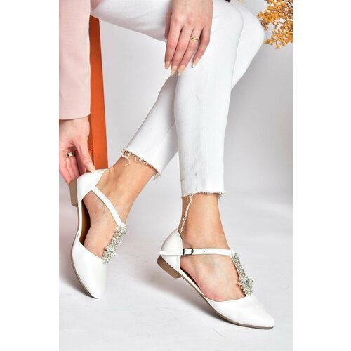 Fox Shoes P726626009 Women's Flat Shoes with White Stone Detail Cene