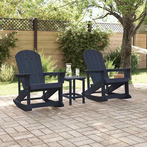  Set lounge namje&amp;scaron;taja za vrt 3 pcs Mornarsko plava HDPE Slike