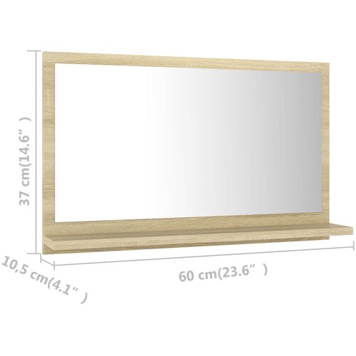  Kupaonsko ogledalo boja hrasta 60x10,5x37 cm konstruirano drvo Slike