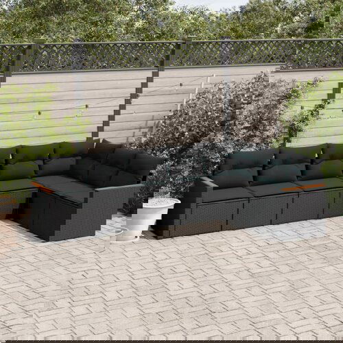 vidaXL 7-dijelni set vrtnih sofa od poliratana s jastucima crni Cijene