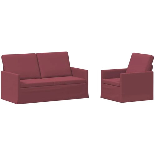  Set sofe 2 pcs Vinska crvena Tkanina - boja crnog vina Jednostruka + Dvostruka (140 cm) Slike