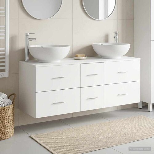  Set namje&scaron;taja za kupaonicu 3 kom. Bijela 49,5 x 44,5 x 65 cm Cijene