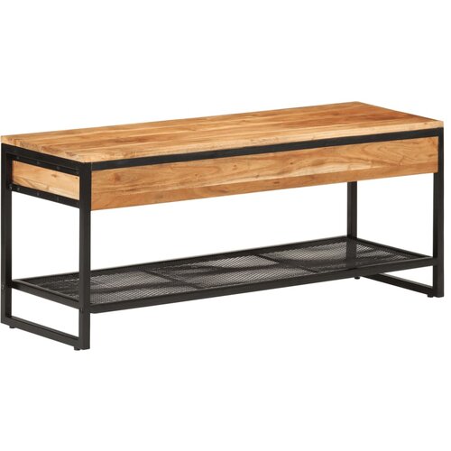 VidaXL Klop za čevlje 110x35x45 cm trden akacijev les in železo Slike