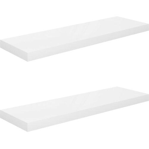 Maison Chic 2 kosi Lebdeče Stenske Police - Viseče police sijaj bele 80x23,5x3,8 cm MDF, (21758658) Slike