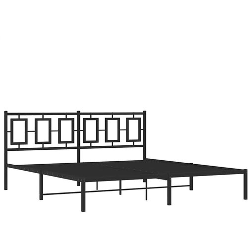  Metalni okvir za krevet s uzglavljem crni 183x213 cm Slike