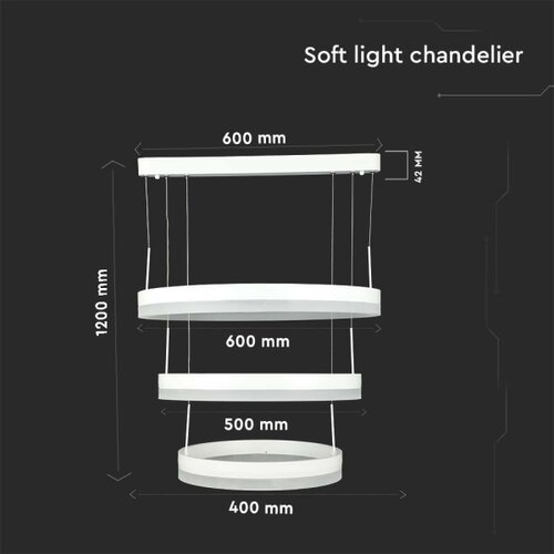  LED prigu&amp;scaron;iva luster na sajli LED/86W/230V 3000K beli Slike