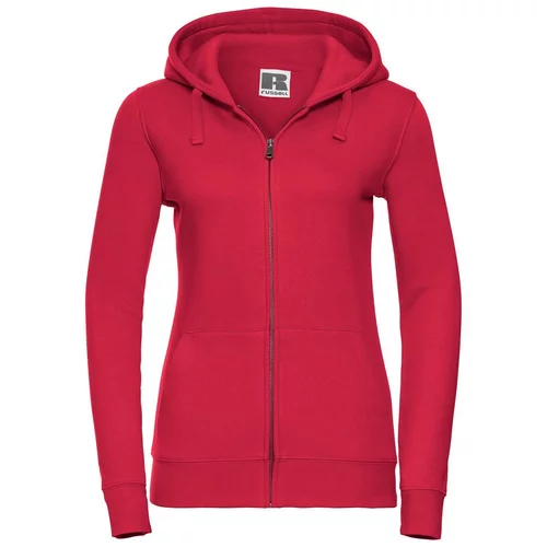 RUSSELL Red women's sweatshirt with hood and zipper Authentic