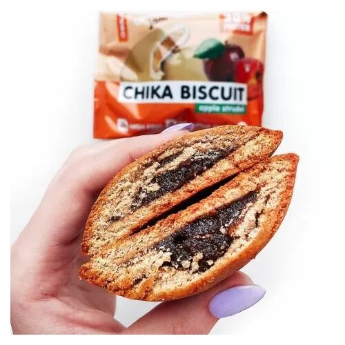 Chikalab - CHIKAPIE Nepreliveni cookie sa punjenjem Jabuka štrudla biskvit 50g Slike
