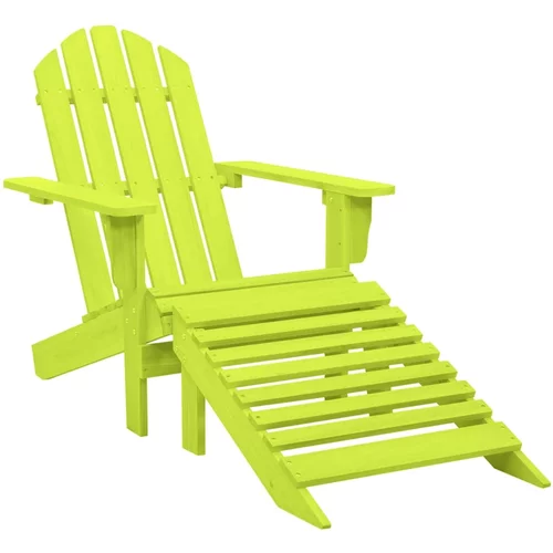 vidaXL Vrtni stol Adirondack z naslonjalom za noge les jelke zelen, (20660289)