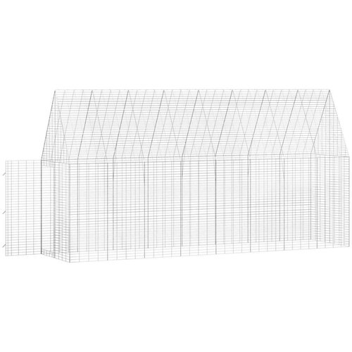  Kavez za zečeve Srebrno 400 x 100 x 210 cm Cinkani čelik Slike