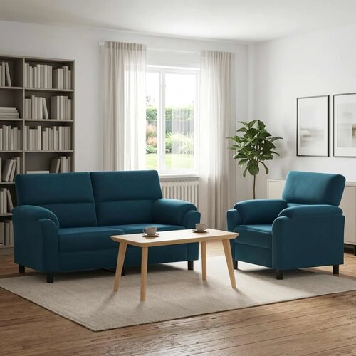  Set sofe 2 pcs Plava Bar&scaron;un - Plava Jednostruka + Dvostruka (140 cm) Cijene