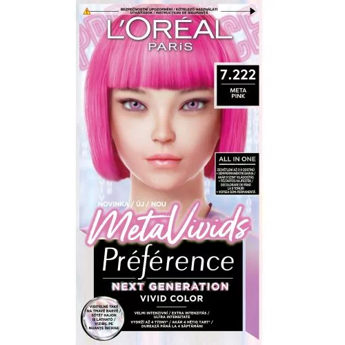 L'Oréal Paris Préférence Meta Vivids boja za kosu 75 ml Nijansa 7.222 meta pink za ženske