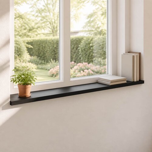  Prozorske klupice 2 kom. Crna 110 x 25 x 2 cm Čvrsto drvo bukve Cijene