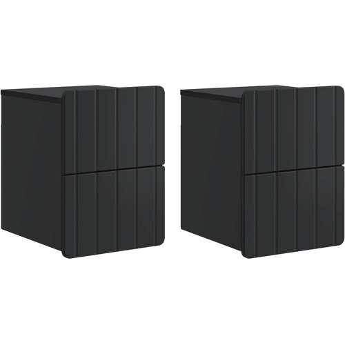  Noćni ormarić za montažu na zid 2 pcs Crna 33 x 34,5 x 43 cm Cene