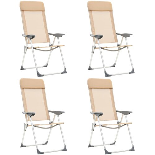 The Living Store Zložljivi stoli za kampiranje 4 kosi krem aluminij - Stol Za Kampiranje, (22101436) Slike