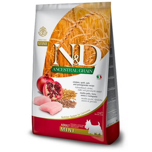 N&amp;amp;d Suva hrana za odrasle pse malih rasa Ancestal Grain, Piletina i nar, 7kg Slike