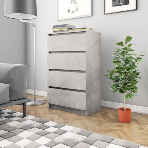 VidaXL Komoda betonsko siva 60x35x98,5 cm iverna plo&amp;scaron;ča Slike