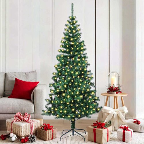 vidaXL Umjetna preddekorirana božićna jelka med 300 LED Zelena 180 cm Cene