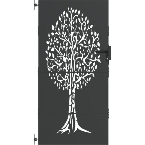 vidaXL Vrtna vrata Drugo Črna 100 x 175 cm Jeklo s prašnim premazom Cene