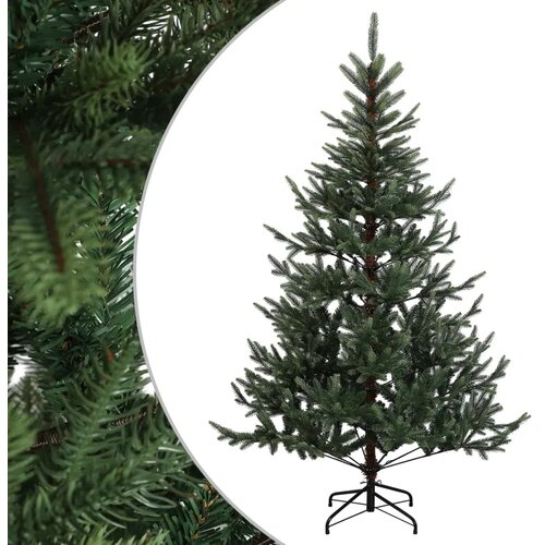  Umjetno božićno drvce s nogom 210 cm PVC i metal Zelena - Zelena 210 cm bez LED svjetala Slike