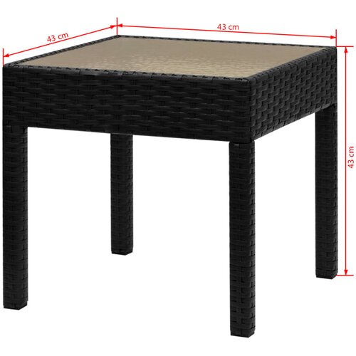  3-Dijelni bistro set od poliratana crni Slike