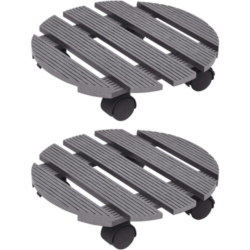 vidaXL kolica za biljke 2 kom siva Ø 30 x 7,5 cm WPC Cijene