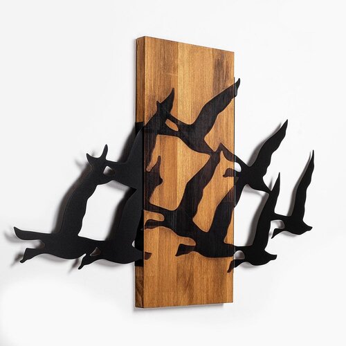 Wallity dekorativni Drveni Zidni Ukras - Migrant Birds - 375 Walnut Slike