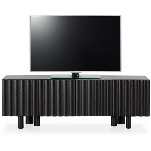 MOME Crna TV komoda od masivnog manga 160x55x40 cm Tamira &amp;ndash; Slike