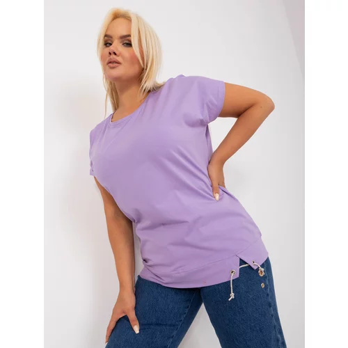 Fashion Hunters Light purple cotton blouse of larger size