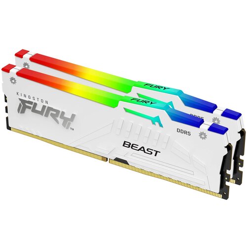 Kingston FURY Beast 64GB DIMM 6000MT/s DDR5 CL36 Kit of 2 White RGB EXPO&amp;quot; Slike