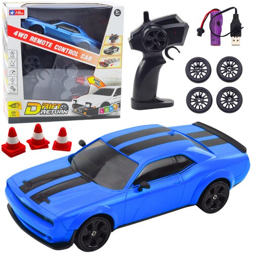  Avto na daljinsko upravljanje Drift Sports z zamenljivimi kolesi RC 4WD2 - modra Slike