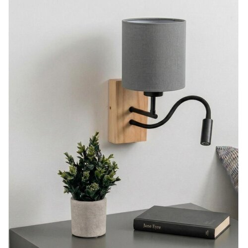  Brilagi - LED zidna svetiljka NUBILA WOOD 1xE27/25W/230V + LED/3W hrast/crna/svetlosiva Cene