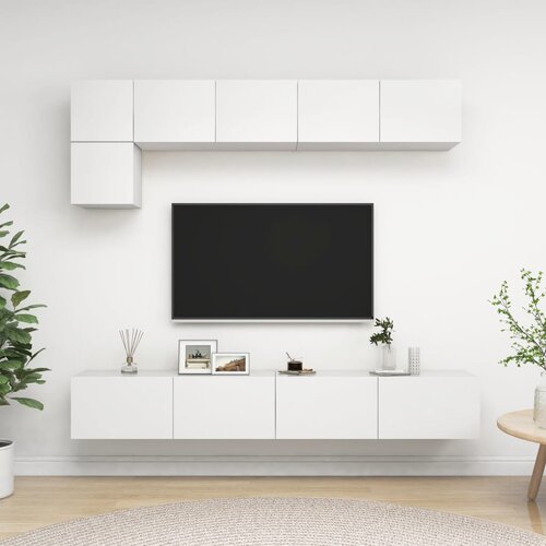 VidaXL 5-dijelni set TV ormarića bijeli od iverice Slike