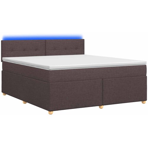  Boxspring krevet s madracem Tamno smeđa 160 x 200 cm Tkanina Slike