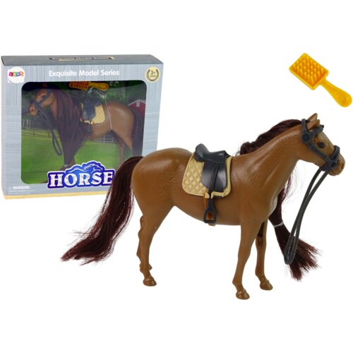 Brown Mane Combing Horse Figurine Cene