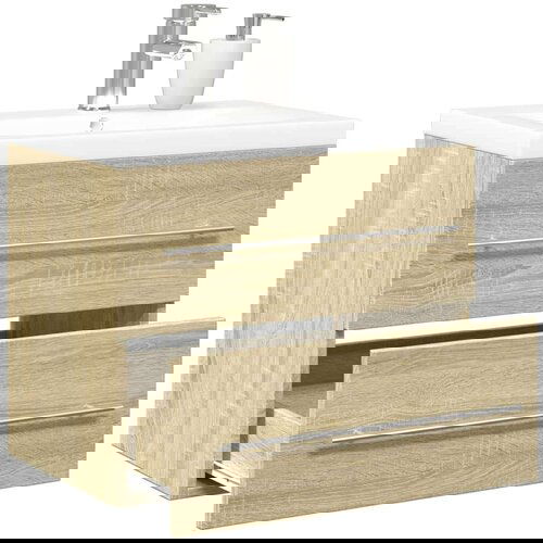  2-dijelni set kupaonskog namještaja boja hrasta sonome drveni Cijene